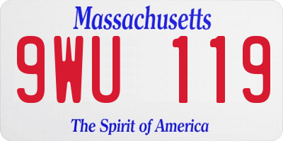 MA license plate 9WU119