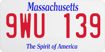 MA license plate 9WU139
