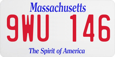 MA license plate 9WU146