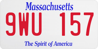 MA license plate 9WU157