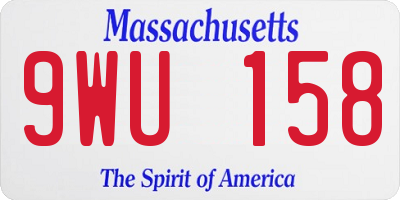 MA license plate 9WU158