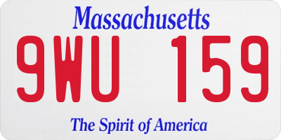 MA license plate 9WU159