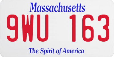 MA license plate 9WU163