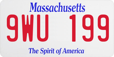 MA license plate 9WU199