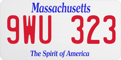 MA license plate 9WU323