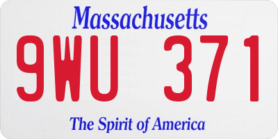 MA license plate 9WU371