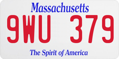 MA license plate 9WU379