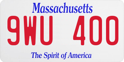 MA license plate 9WU400