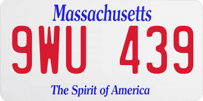 MA license plate 9WU439