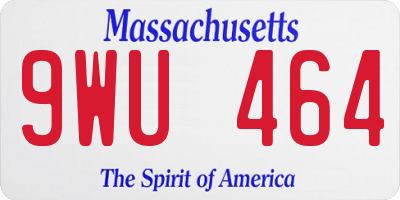 MA license plate 9WU464