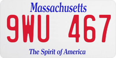 MA license plate 9WU467
