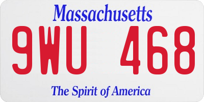 MA license plate 9WU468