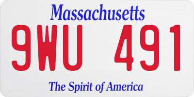 MA license plate 9WU491