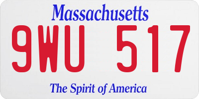 MA license plate 9WU517