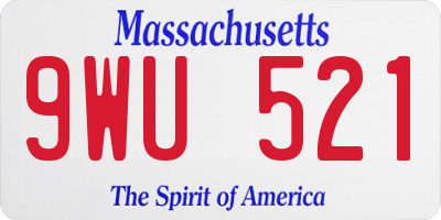 MA license plate 9WU521