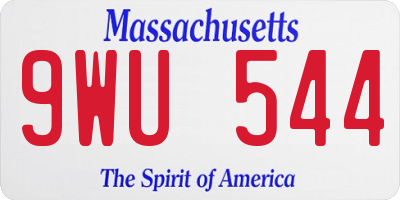 MA license plate 9WU544