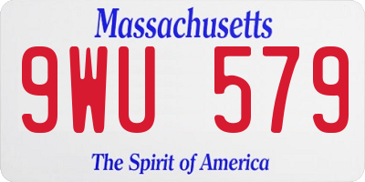 MA license plate 9WU579