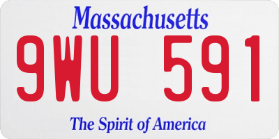 MA license plate 9WU591