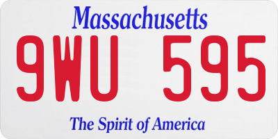 MA license plate 9WU595