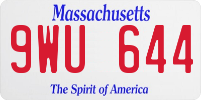 MA license plate 9WU644