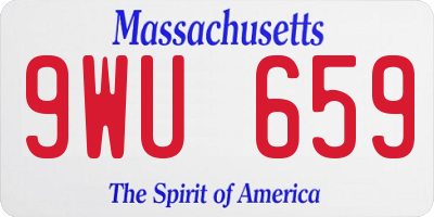 MA license plate 9WU659