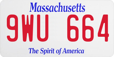 MA license plate 9WU664