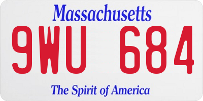 MA license plate 9WU684