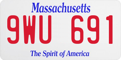 MA license plate 9WU691