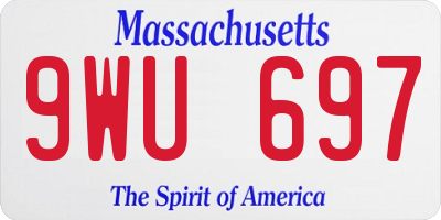 MA license plate 9WU697