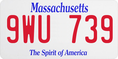 MA license plate 9WU739