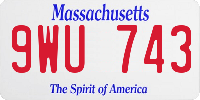 MA license plate 9WU743
