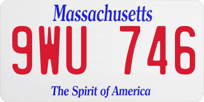 MA license plate 9WU746