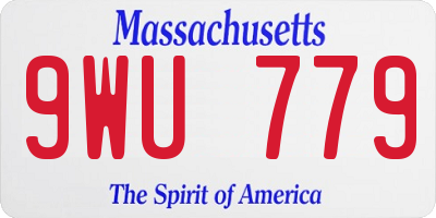 MA license plate 9WU779