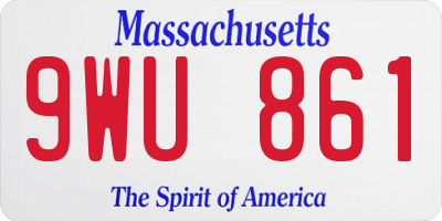 MA license plate 9WU861