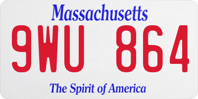 MA license plate 9WU864