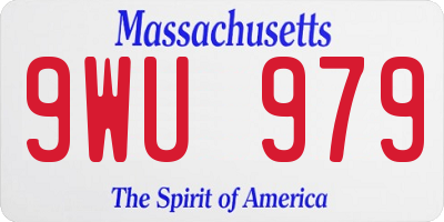 MA license plate 9WU979
