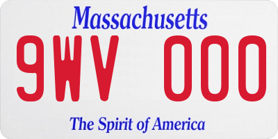 MA license plate 9WV000