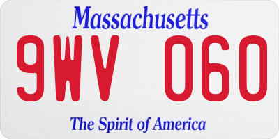 MA license plate 9WV060