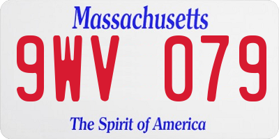 MA license plate 9WV079