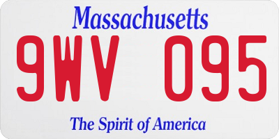 MA license plate 9WV095