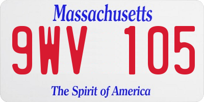 MA license plate 9WV105