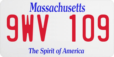 MA license plate 9WV109