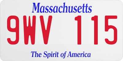 MA license plate 9WV115