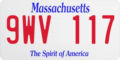 MA license plate 9WV117