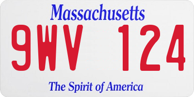 MA license plate 9WV124