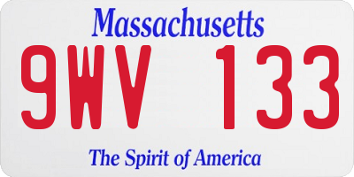 MA license plate 9WV133