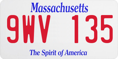 MA license plate 9WV135