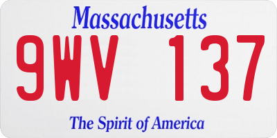 MA license plate 9WV137