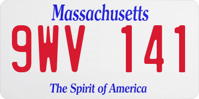 MA license plate 9WV141