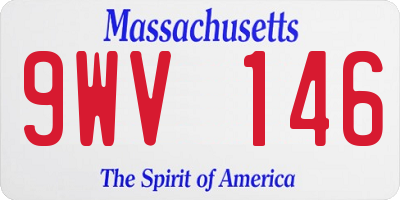MA license plate 9WV146